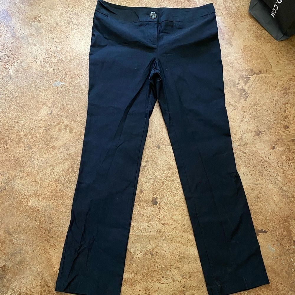 B Wear black mid rise straight‎ leg dress pants